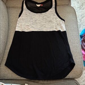 SO Women's Black and Gray Tank Top, Size Medium